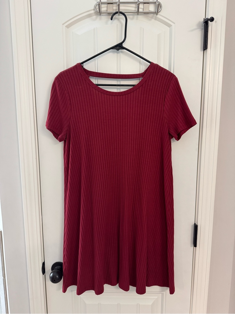 Forever 21 Burgundy Ribbed Swing Dress